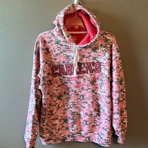 Cabela’s Brand Women’s Size Large Pink & Gray Camouflage Hoodie
